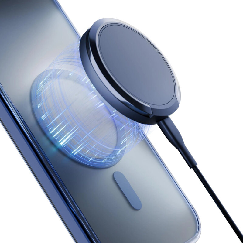 Husa iPhone 17 Air premium 3mk Frosty MagCase, bleu