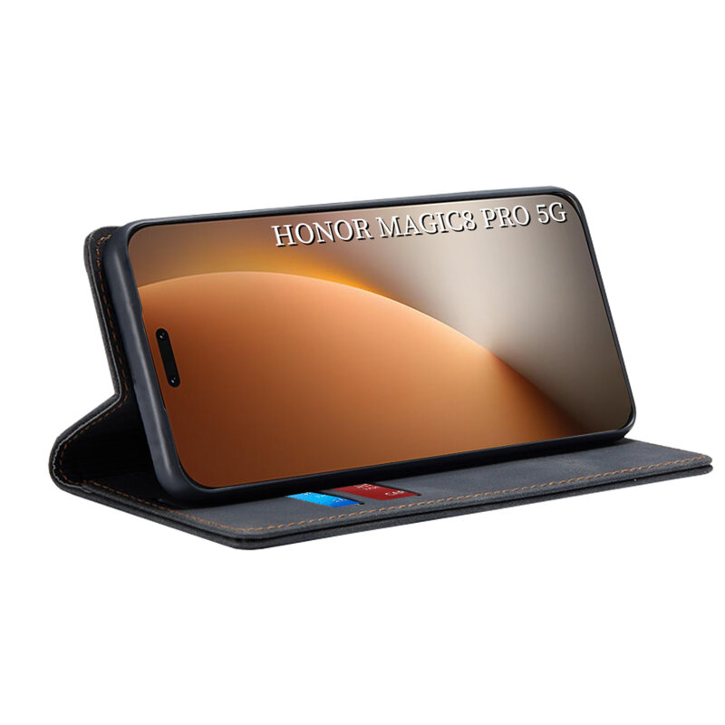 Husa piele Honor Magic8 Pro Techsuit Confy Cover, negru