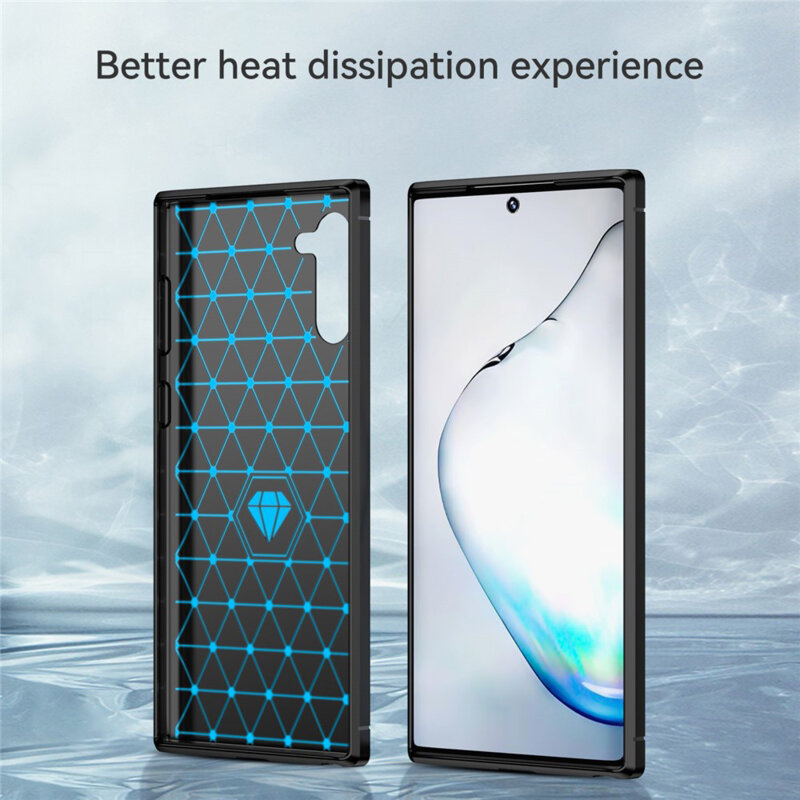 Husa Samsung Galaxy Note 10 5G Techsuit Carbon Silicone, negru