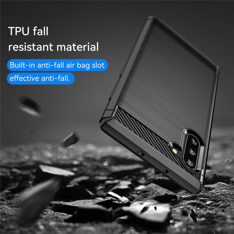 Husa Samsung Galaxy Note 10 5G Techsuit Carbon Silicone, negru
