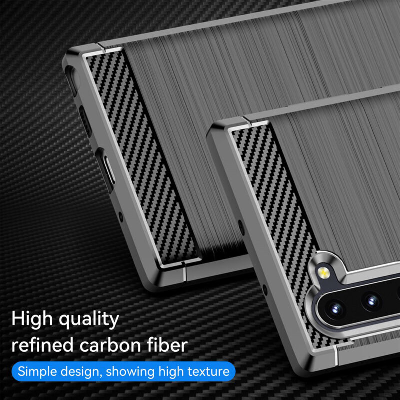 Husa Samsung Galaxy Note 10 5G Techsuit Carbon Silicone, negru