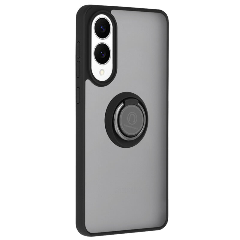 Husa Samsung Galaxy S25 Edge Techsuit Glinth cu inel suport stand magnetic, negru