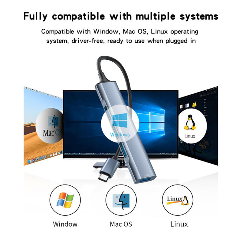 Docking Station Type-C la 4x USB Yesido, 5Gbps, HB17