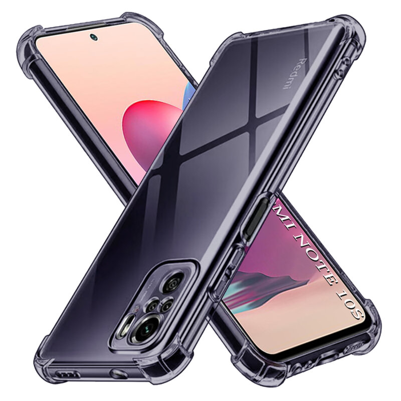 Husa Xiaomi Redmi Note 10S Techsuit Shockproof Clear Silicone, fumuriu