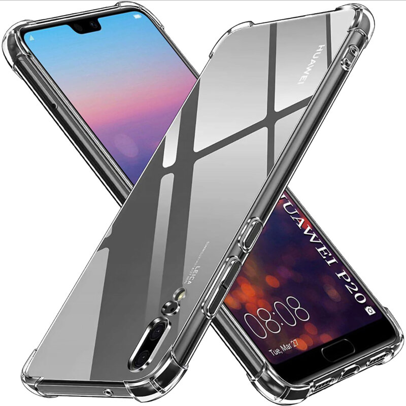 Husa Huawei P20 Techsuit Shockproof Clear Silicone, transparenta