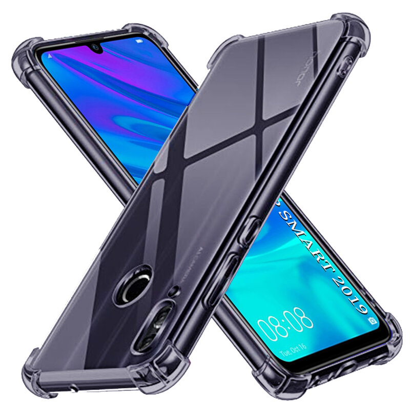 Husa Huawei P Smart 2019 Techsuit Shockproof Clear Silicone, fumuriu