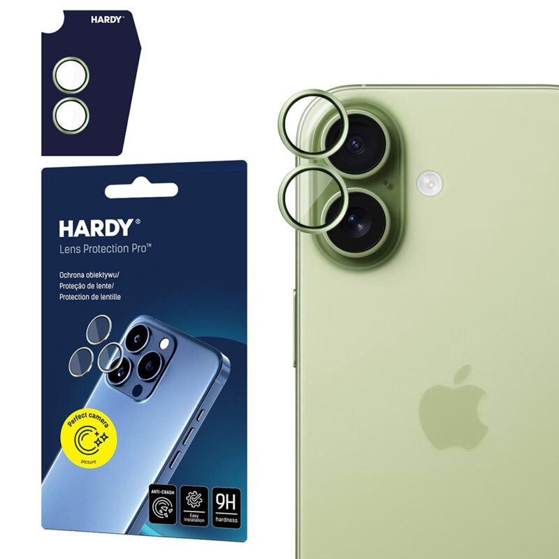 Folie iPhone 17 3mk Hardy Lens Protection Pro, verde