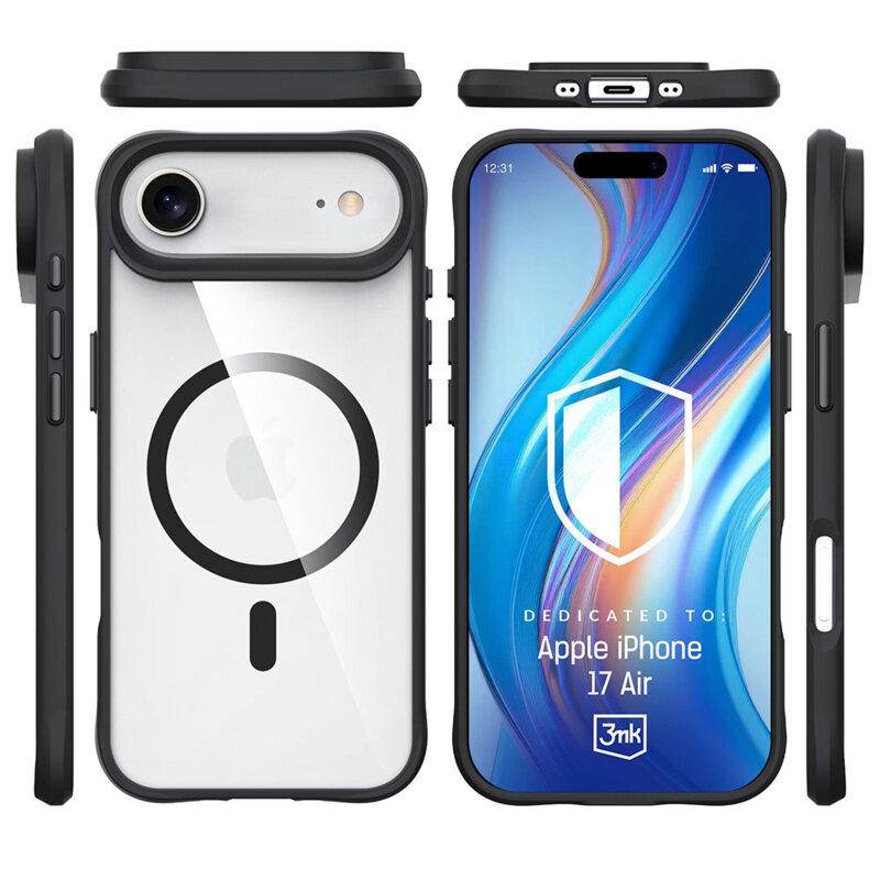 Husa iPhone 17 Air 3mk Satin Armor MagCase, negru