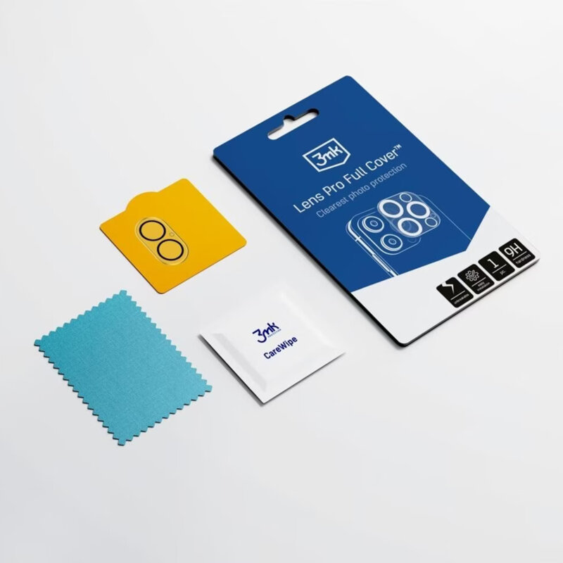 Folie iPhone 17 3mk Lens Pro Full Cover, negru/transparenta