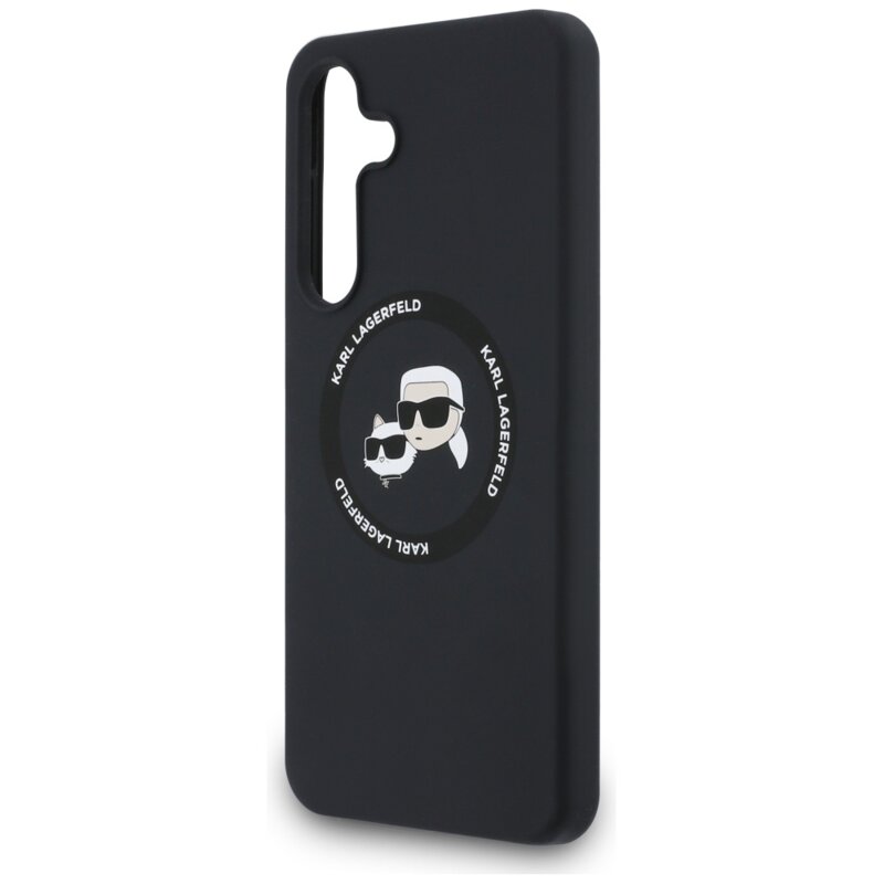 Husa Karl Lagerfeld Samsung Galaxy S25 FE Silicone KC Heads MagSafe, negru, KLHMS25FESKCHTCK