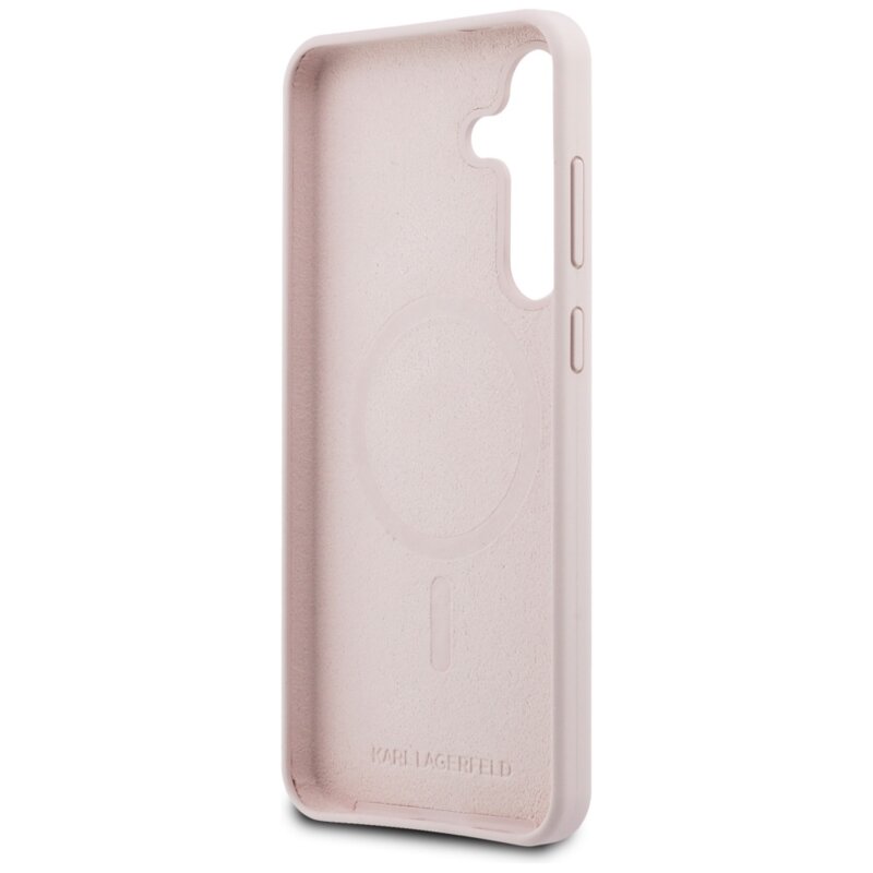 Husa Karl Lagerfeld Samsung Galaxy S25 FE Silicone KC Heads MagSafe, roz, KLHMS25FESKCHTCP