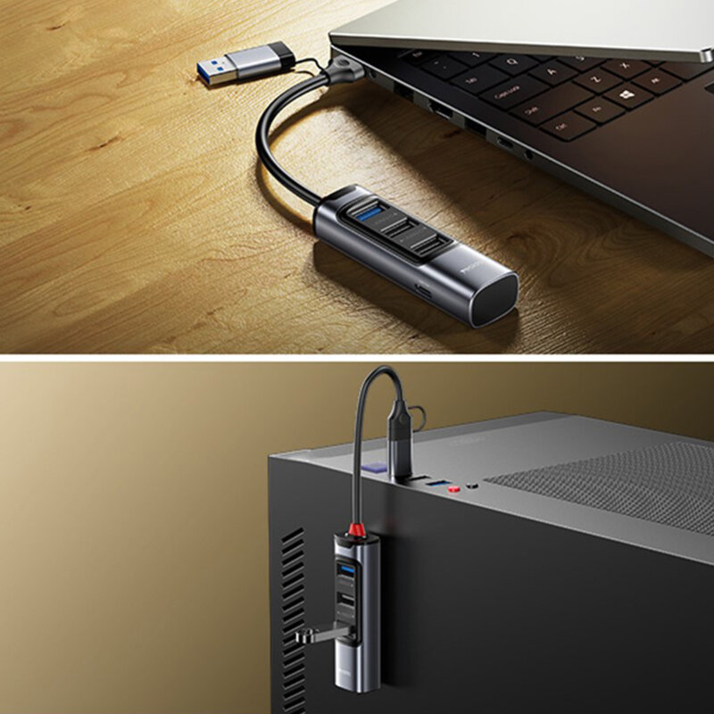 Hub USB, Type-C la 3x USB, USB-C, 5Gbps Yesido, HB19