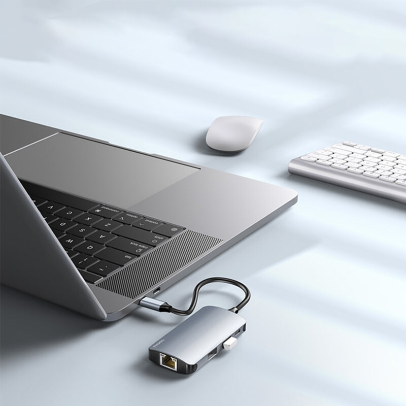 Hub Type-C la USB, USB- C, SD/TF, RJ45 Yesido, 1000Mbps, HB15