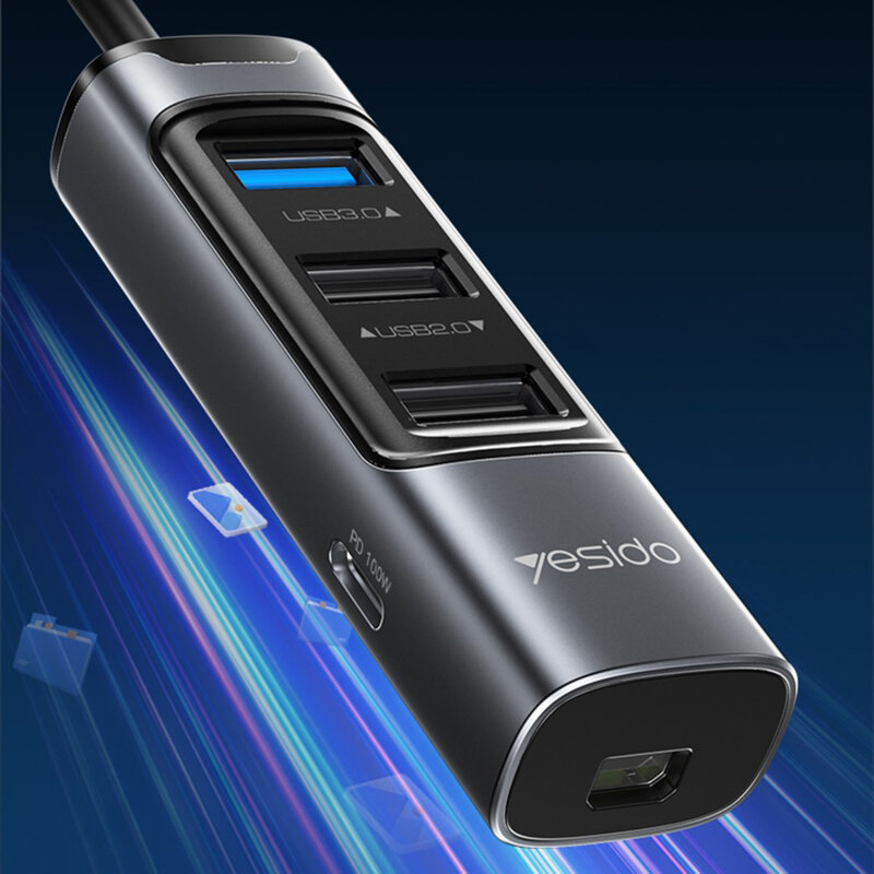 Hub Type-C la USB, USB-C, Mini DP, PD100W, 5in1 Yesido, HB24