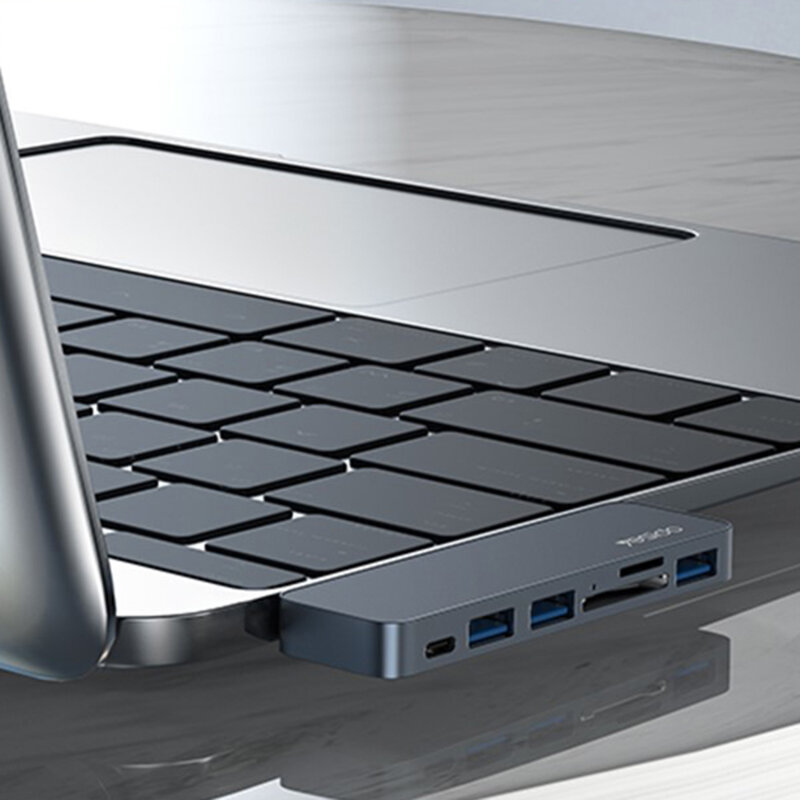 Hub 2x Type-C la 3x USB, USB-C, SD/TF, 5Gbps Yesido, HB10