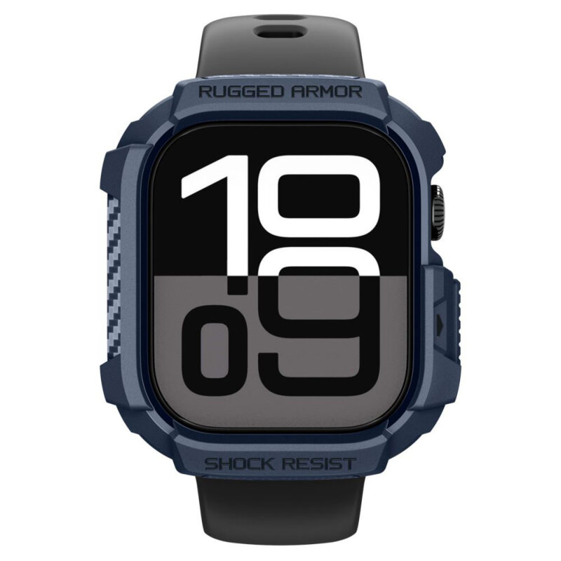 Husa Apple Watch 10 42mm Spigen Rugged Armor V2, bleumarin