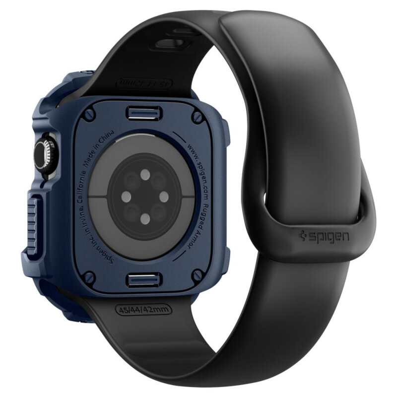 Husa Apple Watch 10 42mm Spigen Rugged Armor V2, bleumarin