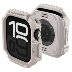 Husa Apple Watch 10 42mm Spigen Rugged Armor V2, bej
