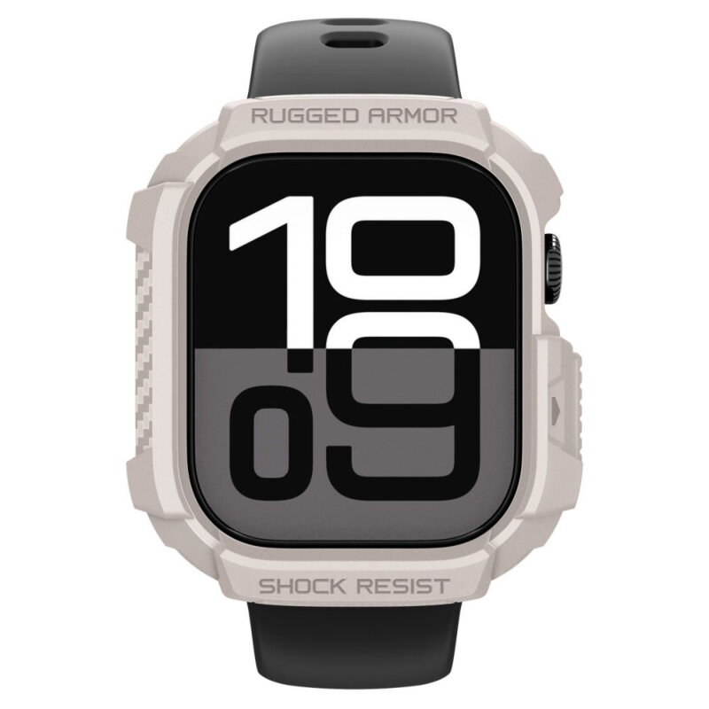 Husa Apple Watch 11 42mm Spigen Rugged Armor, bej