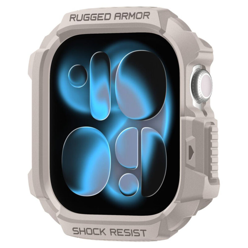Husa Apple Watch 11 42mm Spigen Rugged Armor, bej