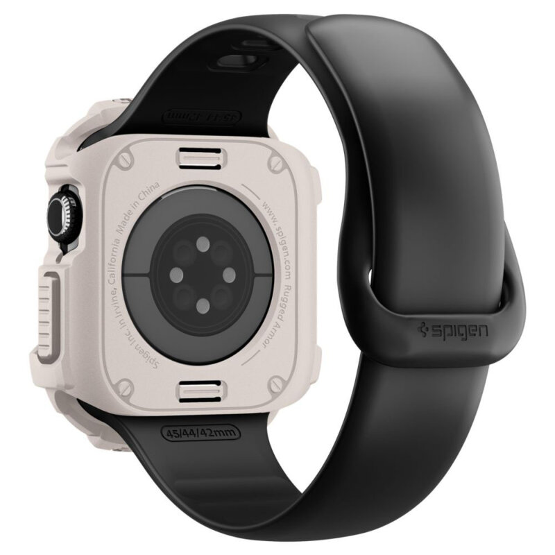 Husa Apple Watch 11 42mm Spigen Rugged Armor, bej