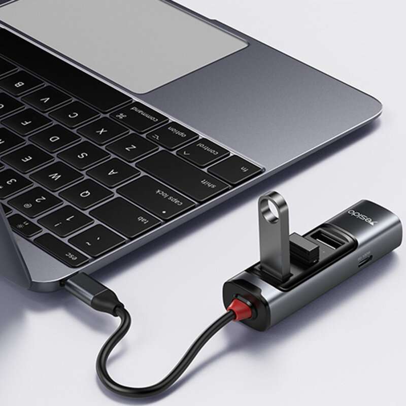 Hub Type-C la USB, USB-C, HDMI, PD100W, 4K, 5in1 Yesido, HB22