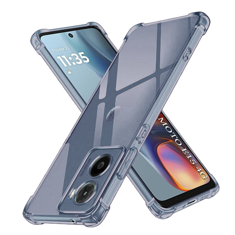 Husa Motorola Moto E15 Techsuit Shockproof Clear Silicone, fumuriu