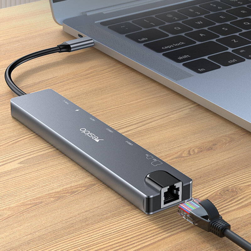 Hub Type-C la USB, Type-C, HDMI, TF/SD, PD100W Yesido, HB27