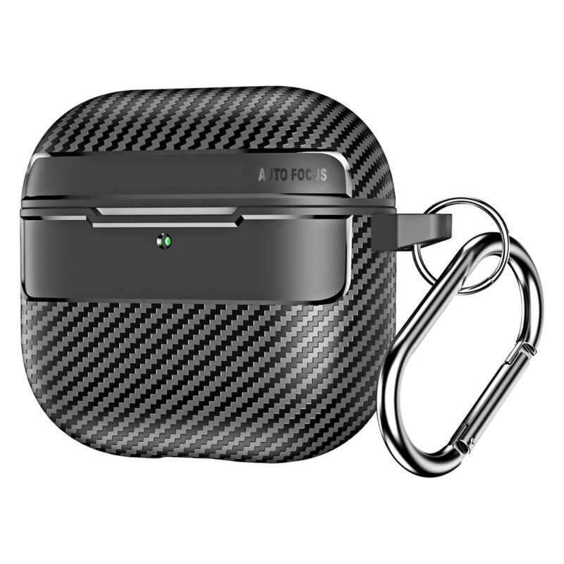 Husa AirPods 4 Techsuit CarbonFiber, negru