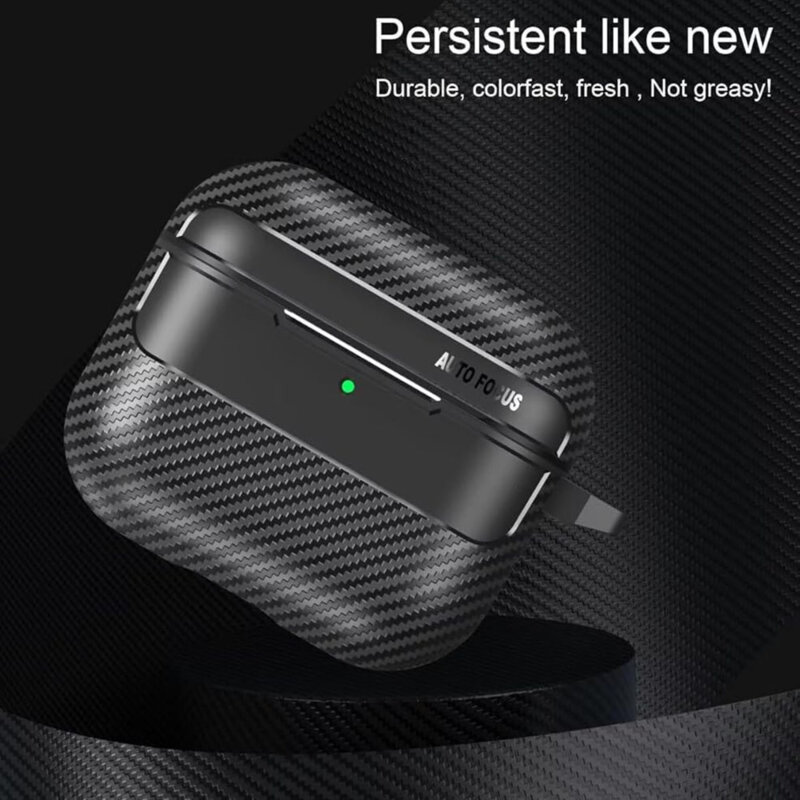 Husa AirPods 4 Techsuit CarbonFiber, negru