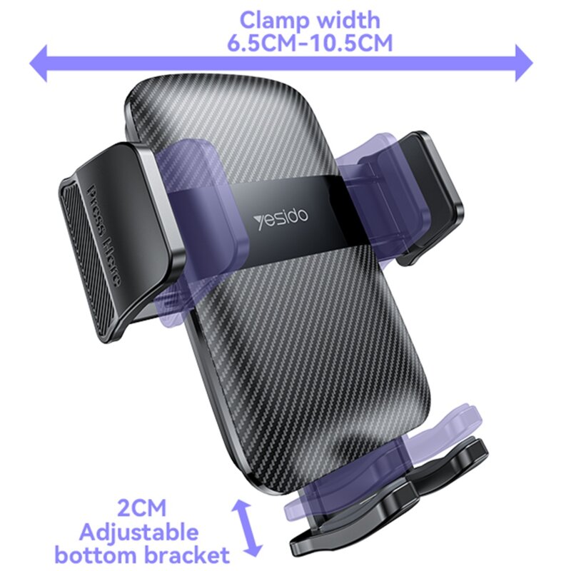 Suport auto pentru telefon cu ajustare automata Yesido C251
