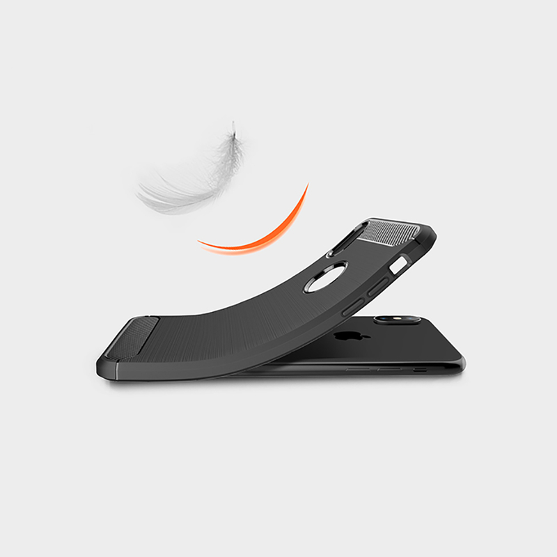 Husa iPhone XS Max Techsuit Carbon Silicone, negru