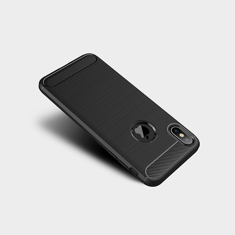 Husa iPhone XS Max Techsuit Carbon Silicone, negru