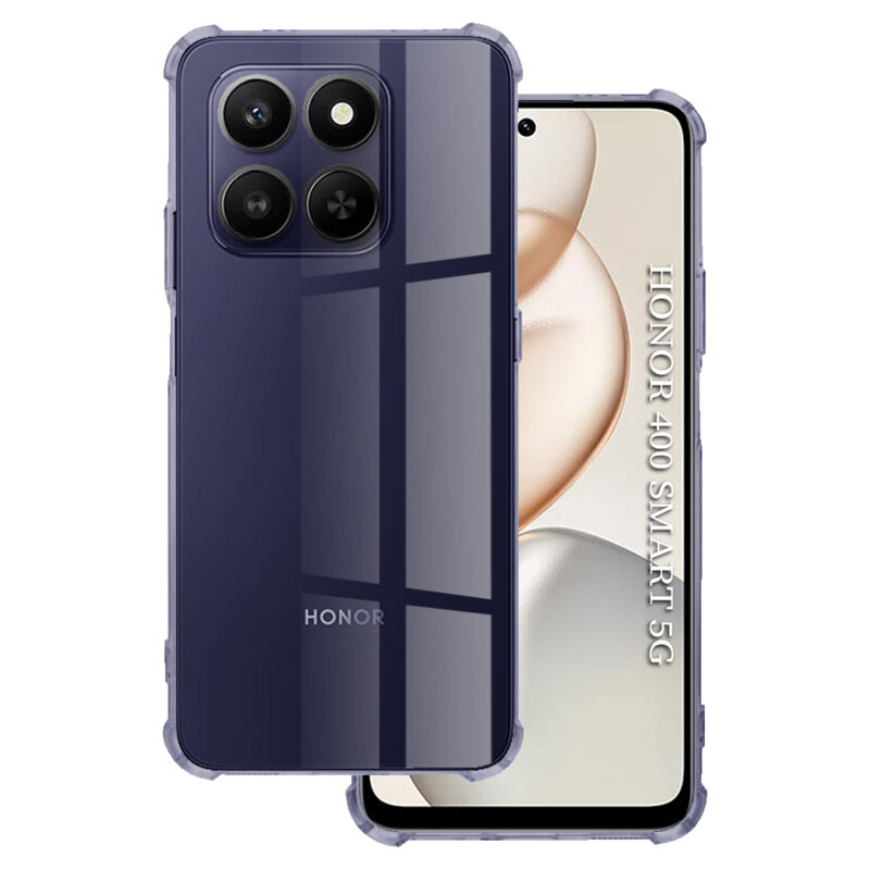 Husa Honor 400 Smart 5G Techsuit Shockproof Clear Silicone, fumuriu