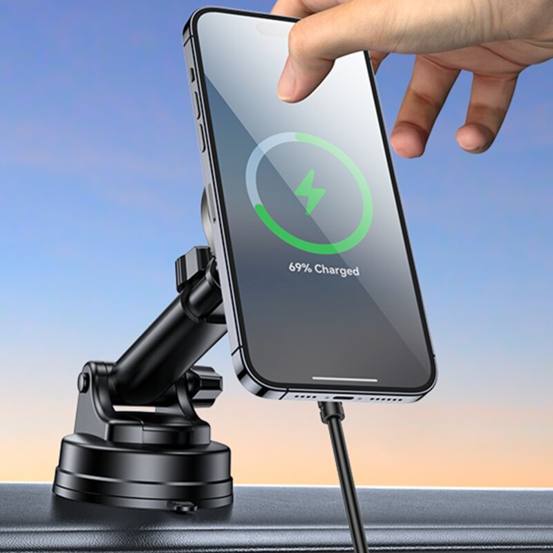 Suport auto cu incarcare wireless QI2.0 15W Yesido DS30, negru