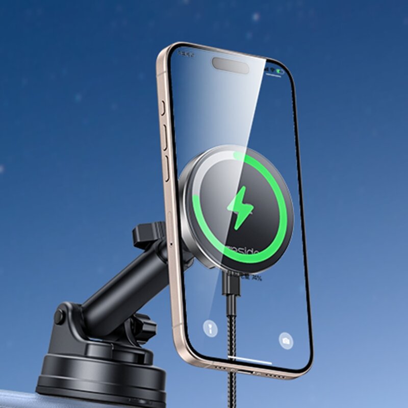 Suport auto cu incarcare wireless QI2.0 15W Yesido DS30, negru