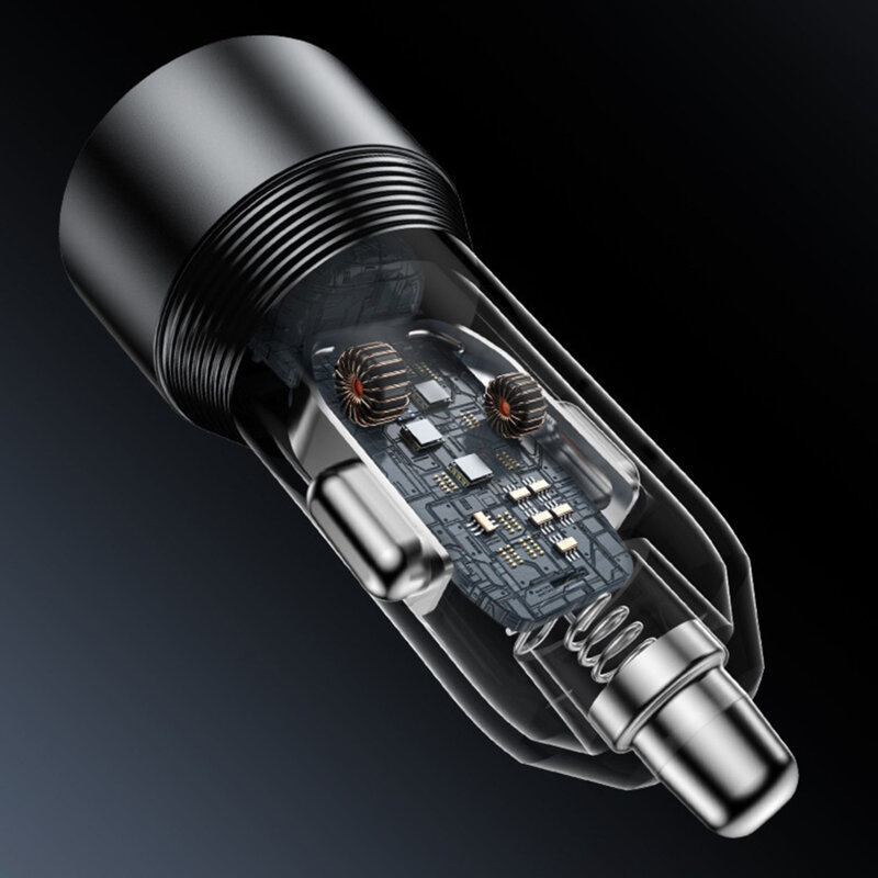 Incarcator auto cu carcasa aluminiu 50W Yesido Y64, negru