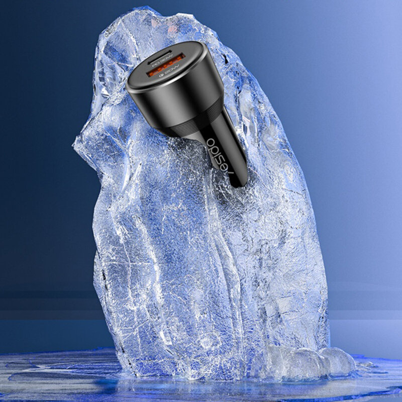 Incarcator auto cu carcasa aluminiu 50W Yesido Y64, negru