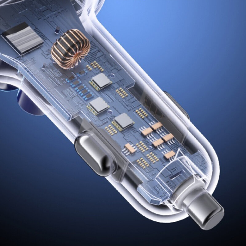 Incarcator auto cu display LED, cabluri retractabile, 117W Yesido Y63