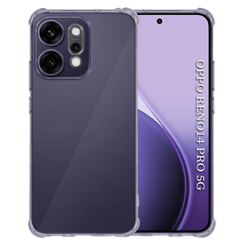 Husa Oppo Reno14 Pro Techsuit Shockproof Clear Silicone, fumuriu