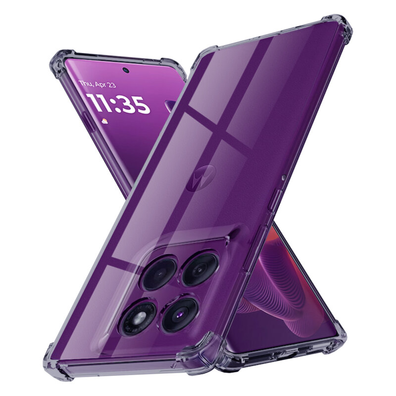 Husa Motorola Edge 60 Pro Techsuit Shockproof Clear Silicone, fumuriu