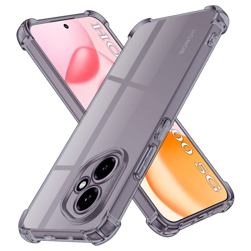 Husa Honor 400 Techsuit Shockproof Clear Silicone, fumuriu