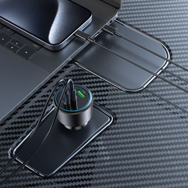 Incarcator auto bricheta 2x tip c, USB-A, 200W, Yesido Y59