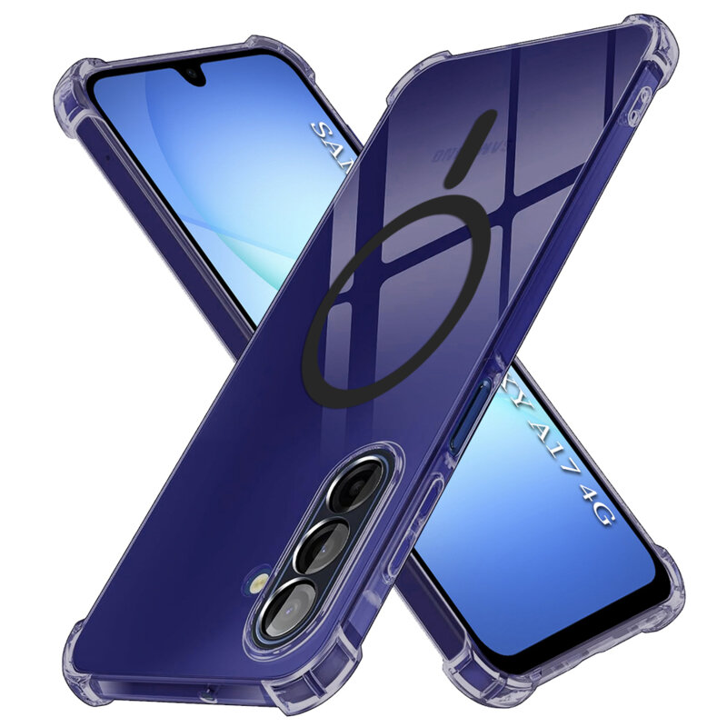 Husa Samsung Galaxy A17 4G Techsuit Shockproof Clear Silicone MagSafe, fumuriu