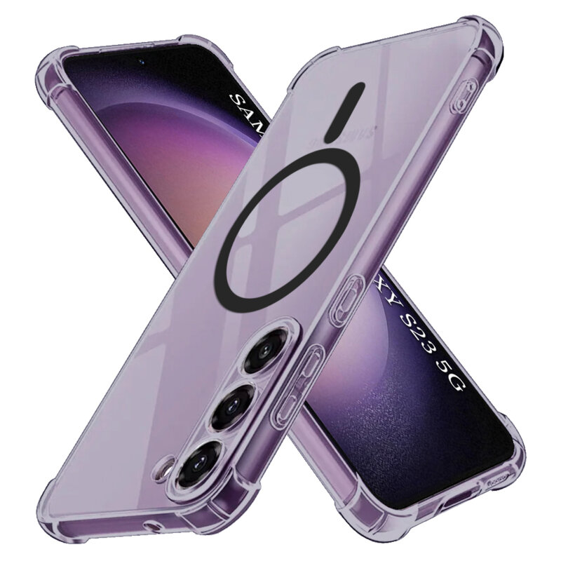 Husa Samsung Galaxy S23 Techsuit Shockproof Clear Silicone MagSafe, fumuriu