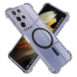 Husa Samsung Galaxy S21 Ultra 5G Techsuit Shockproof Clear Silicone MagSafe, fumuriu