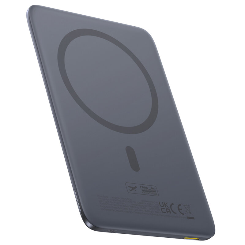 Baterie externa MagSafe 15W, 5000mAh + cablu 60W Baseus AM41, gri