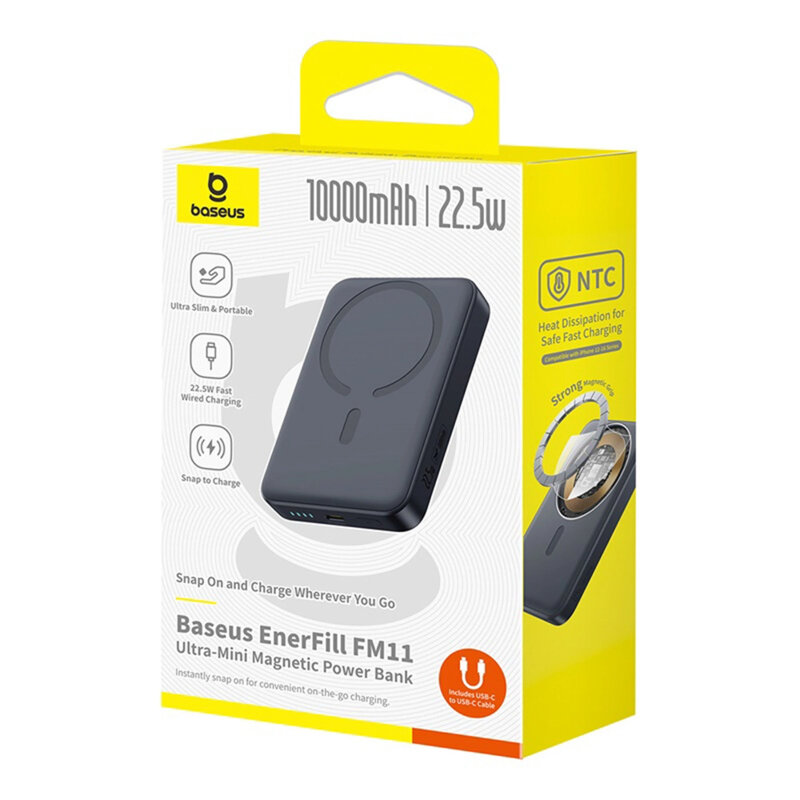 Baterie externa MagSafe 15W, 10000mAh + cablu Type-C Baseus FM11