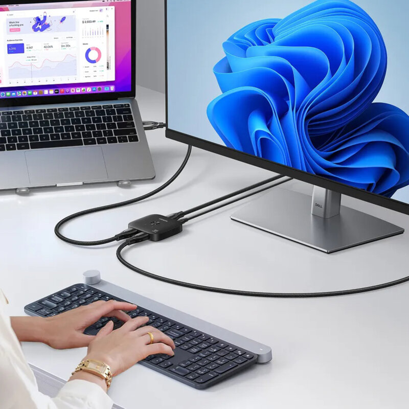 Splitter, adaptor Type-C, HDMI la 2x HDMI, 8K Ugreen, 65877