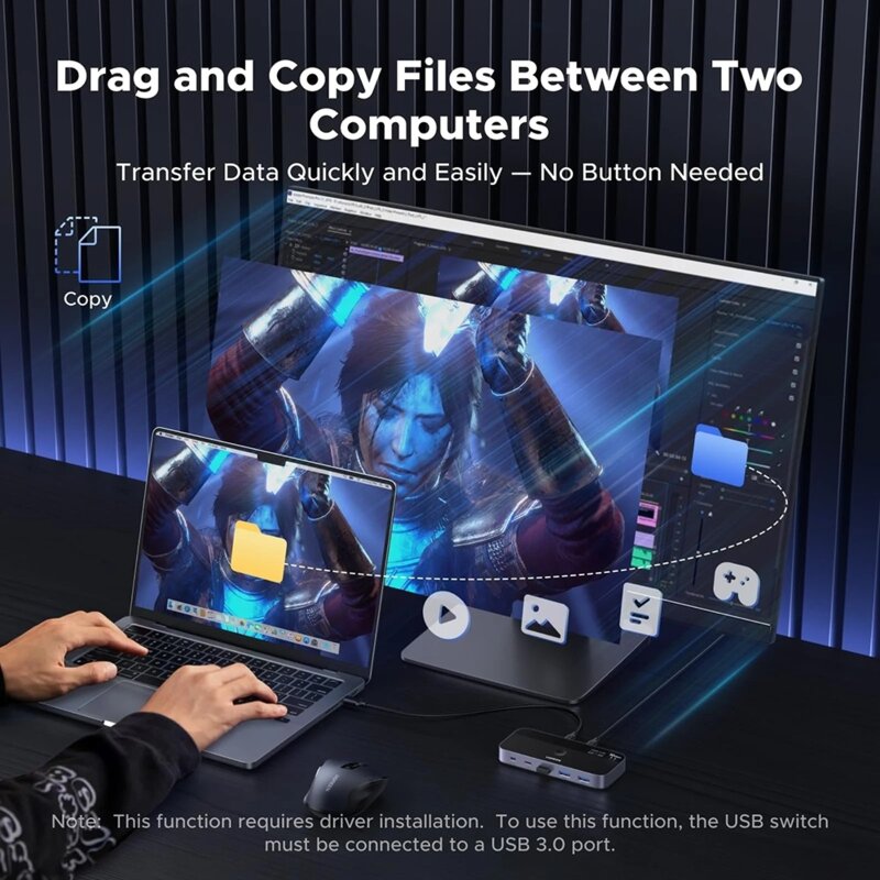 Adaptor, sharing switch Type-C, 3x USB Ugreen, 10Gbps, 45784